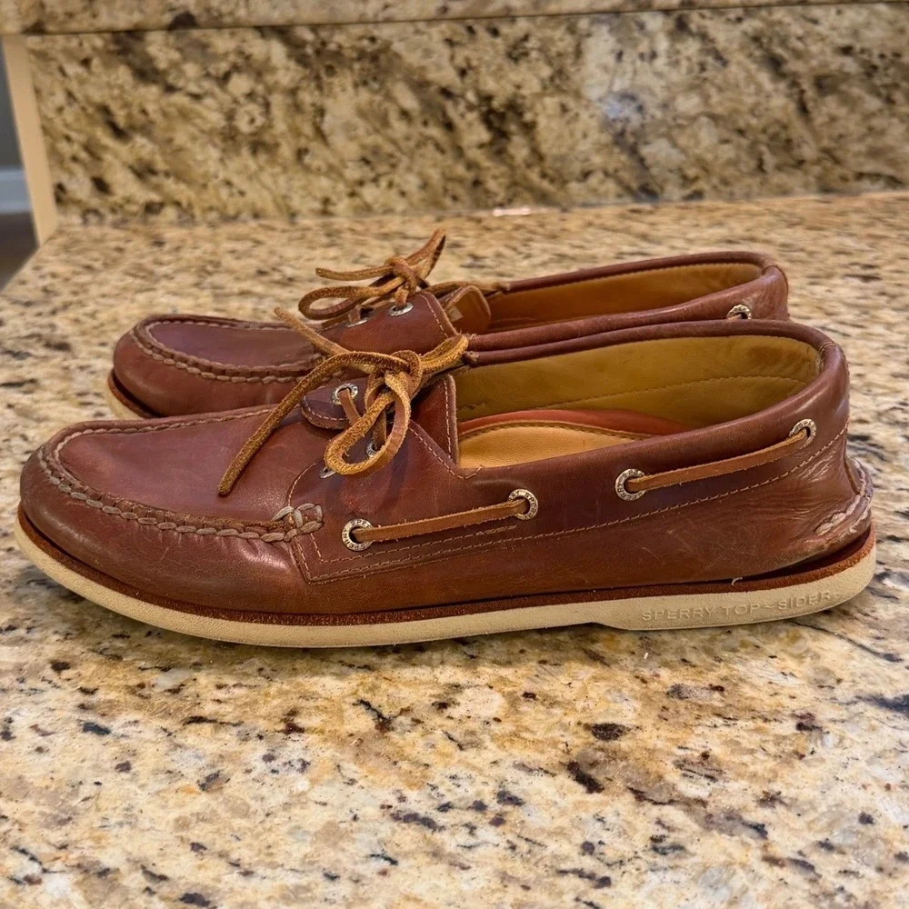 Sperry Gold Cup Authentic Original Boat Shoe Mens Size 10 Brown Leather STS22966